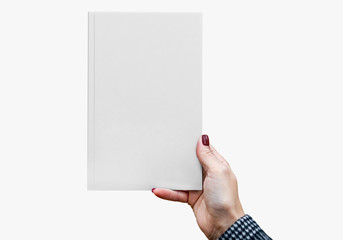 White Soft Cover Book Mockup, 3D Rendered on light gray background