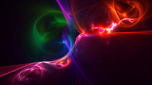 3D Rendering Abstract Colorful Fractal Light Background