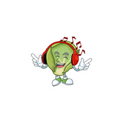 Sticker - Singing and Listening music brussels sprouts cartoon character