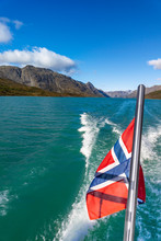 Norwegian Flag On Boat