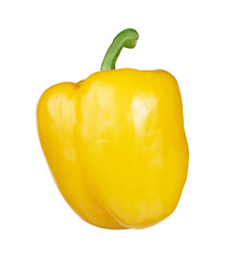 Wall Mural - Whole yellow bell peppers isolated on white with clipping path