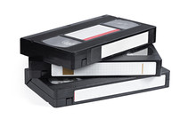 Old VHS Video Cassettes Isolated