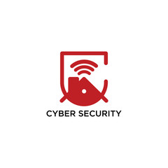 Cyber Security Logo Vector, Wifi, wireless, internet signal icon logo template