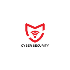 Cyber Security Logo Vector, Wifi, wireless, internet signal icon logo template