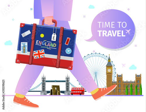 Concept of travel or studying English Canvas Print