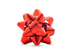 © otello-stpdc - Red shiny ribbon gift bow isolated on white background with clipping path.