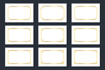 Gold Decorative Borders and Frames. Flat Vector Art Design Template Element