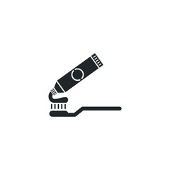 Leinwandbilder - toothbrush and toothpaste icon template color editable. dental toothpaste symbol vector sign isolated on white background illustration for graphic and web design.