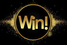 Win In Golden Circle Stars And Black Background
