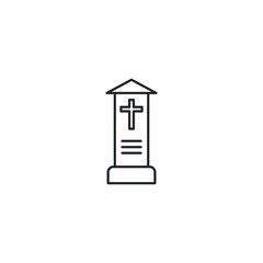 Aufkleber - gravestone icon template color editable. tombstone symbol vector sign isolated on white background illustration for graphic and web design.