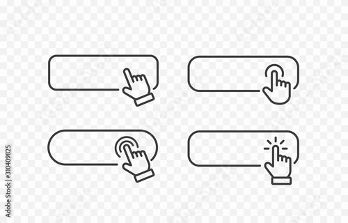 Fotografía Click cursor blank button icon isolated on transparent background