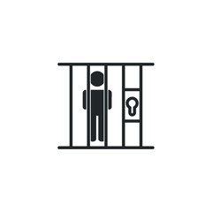 Aufkleber - prison icon template color editable. jail gate door symbol vector sign isolated on white background illustration for graphic and web design.