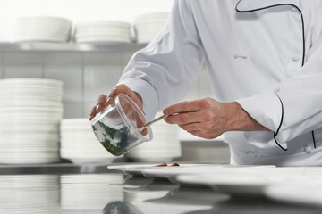 Canvas Print - Chef Preparing Salad