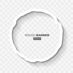 Wall Mural - White Abstract Rought Doted Grunge Banner Template with Flat Design Shadow