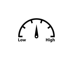 Wall Mural - high low risk gauge black icon. clipart image isolated on white background