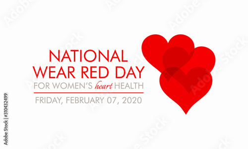 Cuadros en Lienzo Vector illustration on the theme of National Wear Red day on February 7th