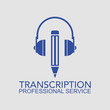 Transcription - Professional service. Flat style illustration. Isolated. 