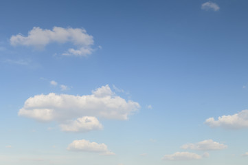 bright blue sky with white clouds