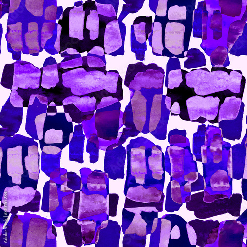 Watercolor creative seamless pattern with abstract elements. Can be used for ...