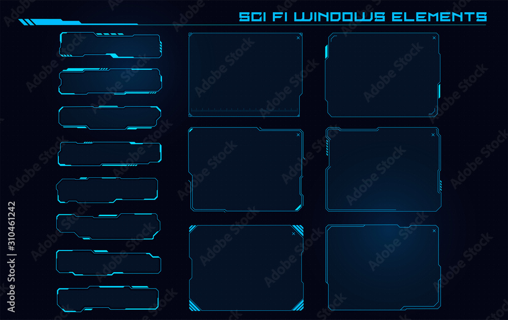 Set of Sci Fi Modern User Interface Elements. Futuristic Abstract HUD ...