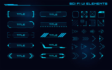 Set of Sci Fi Modern User Interface Elements. Futuristic Abstract HUD. Good for game UI.  Vector Illustration EPS10