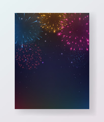 Wall Mural - Colorful fireworks party celebrations flyer design