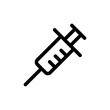 © vectorwin - syringe and needle icon vector. A thin line sign. Isolated contour symbol illustration
