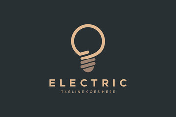 Light Bulb Icon Electricity Logo. Flat Vector Logo Design Template Element