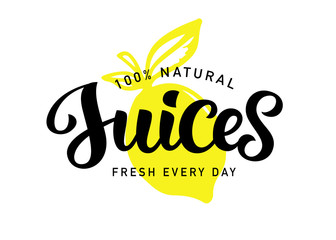 Natural Fresh Juices vector logo badge