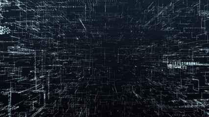 Wall Mural - futuristic digital space. numbers and symbols are combined into fragments of the program code of the
