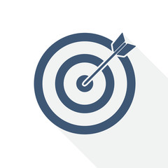 Aufkleber - Target vector icon, arrow, center, goal, success concept flat design illustration