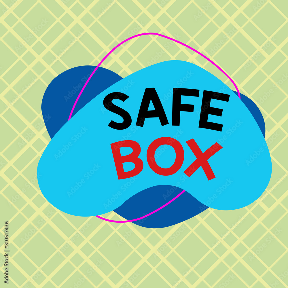 Writing note showing Safe Box. Business concept for A small structure ...