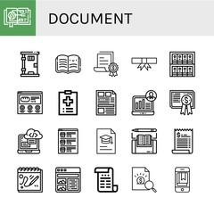 Set of document icons