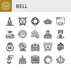 Canvas Print - bell icon set