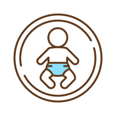 Canvas Print - Orthopedic mattress for baby color line icon. Designed to support the joints, back and overall body. Pictogram for web page, mobile app, promo. UI UX GUI design element. Editable stroke.