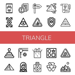 Wall Mural - triangle simple icons set