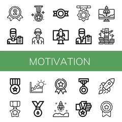 Poster - motivation simple icons set