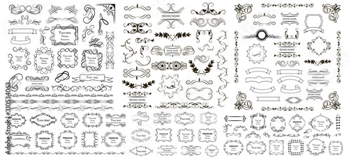 Fotomural Calligraphic design elements