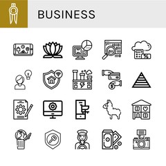 Sticker - business simple icons set