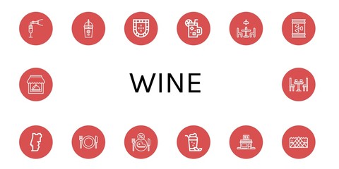 Wall Mural - Set of wine icons