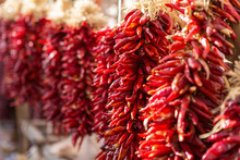 Red Chili Peppers In Market