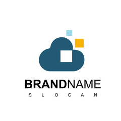 Pixel Cloud Logo, Design For Database And Server Company;