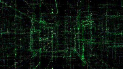 Wall Mural - 3d digital looping technology network big data background.