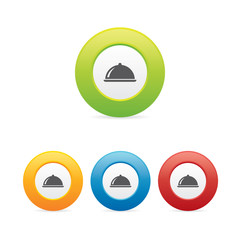 Poster - Colorful Set of Food Tray Round Icons