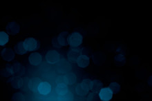 Bright Blurred Abstract Blue Bokeh  On Dark Bacground For Backdrop