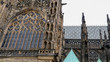 close up of the outside of st vitus cathedral in prague
