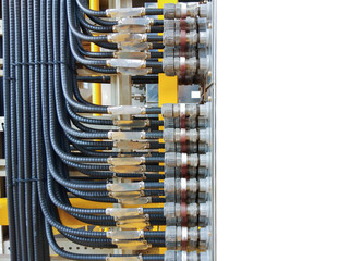 Electrical junction box with cable gland connection,.To separate wires to different places.