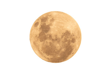 Wall Mural - full moon isolated on white background.