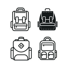 Poster - Backpack icon template color editable. school bag symbol vector sign isolated on white background illustration for graphic and web design.