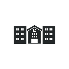 Poster - High school building icon template color editable. High school building symbol vector sign isolated on white background illustration for graphic and web design.